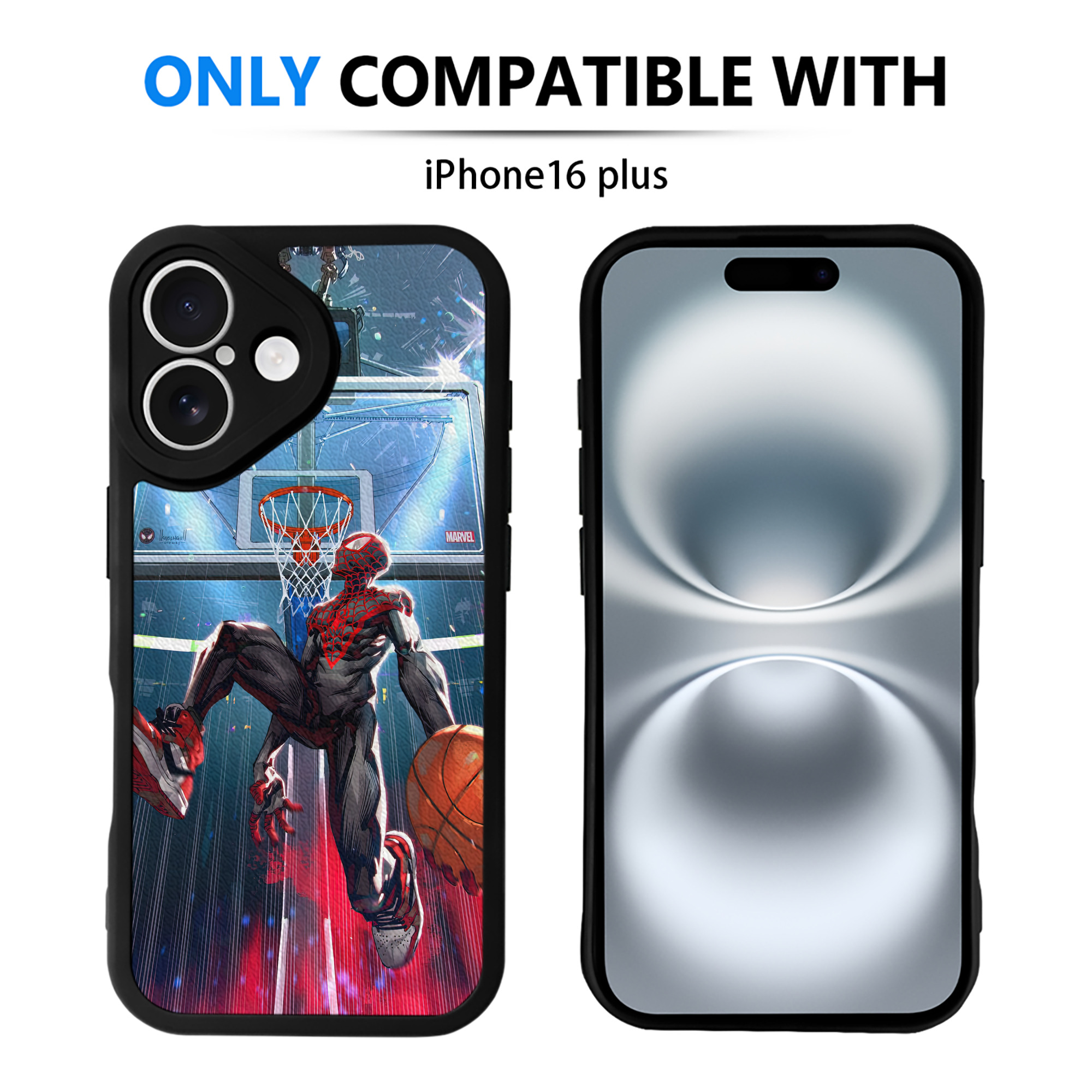 Spider Man スパイダーマン 【iPhone 16シリーズ対応】シリコンスマホケース（レザー調） 材質：シリコン